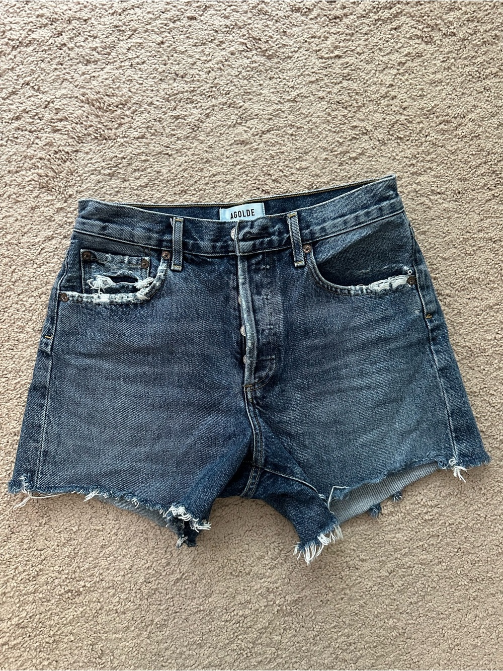 Agolde Reese High-Rise Cutoff Denim Shorts